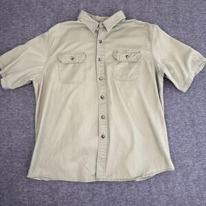 Wrangler Men's Short Sleeve Woven Button Down Shirt Men's XL Relaxed Fit Casual